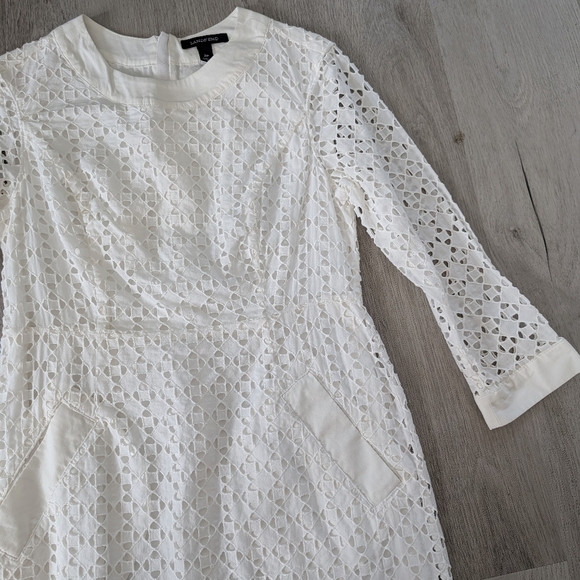 Lands' End White Eyelet Dress Size 2P - Picture 5 of 8